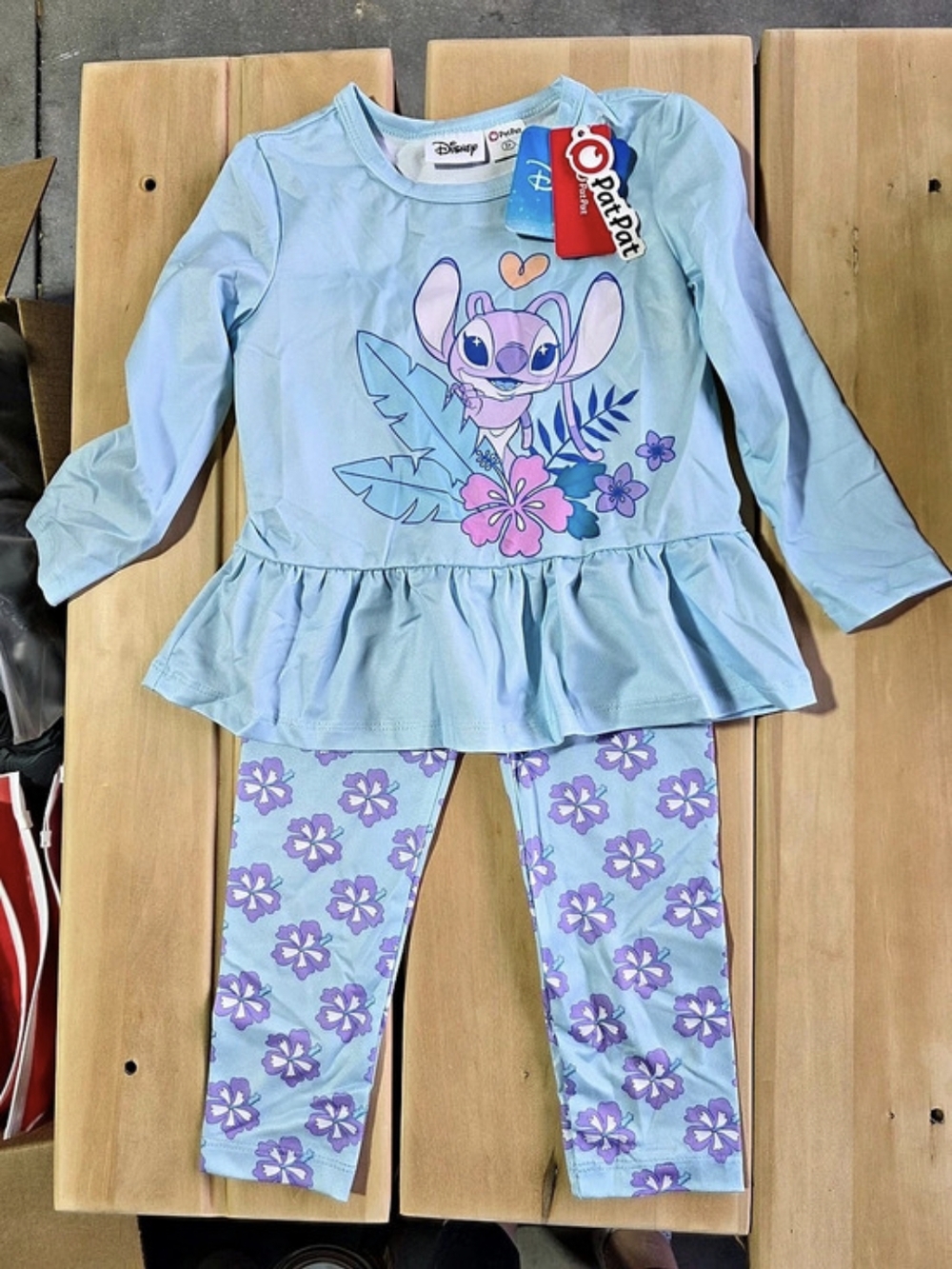 Disney Stitch Girls 3Y Floral Matching Set NWT